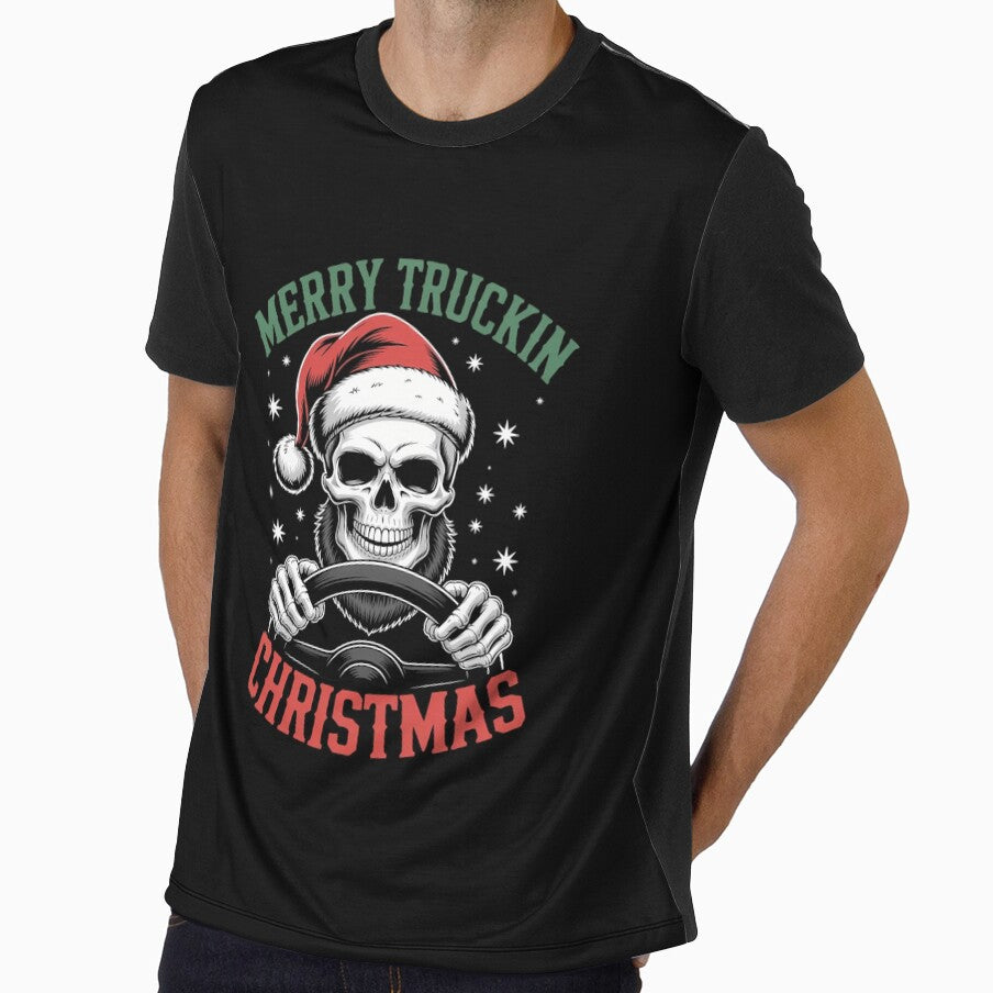 Trucking Christmas Skull - Rocker Truck Driver Men Trucker by DeadlockCrew