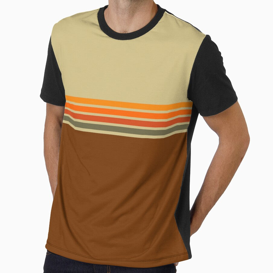 Vintage Autumn Retro Cycling Striped Geometric Lined Design by Wiseass