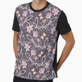 Romantic Butterflies Floral Pattern Mauve on Purple by Jaydee001