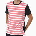 red pattern hand drawn stripe classic sticker by anandsiva2703