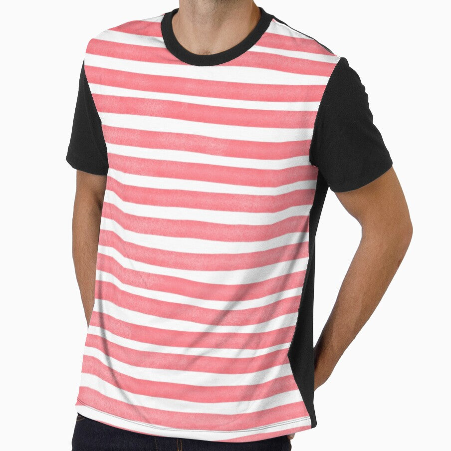 red pattern hand drawn stripe classic sticker by anandsiva2703