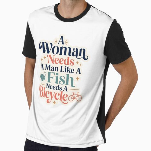 A Woman Needs A Man Like A Fish Needs A Bicycle Feminist Typography by ArtsyExplorer