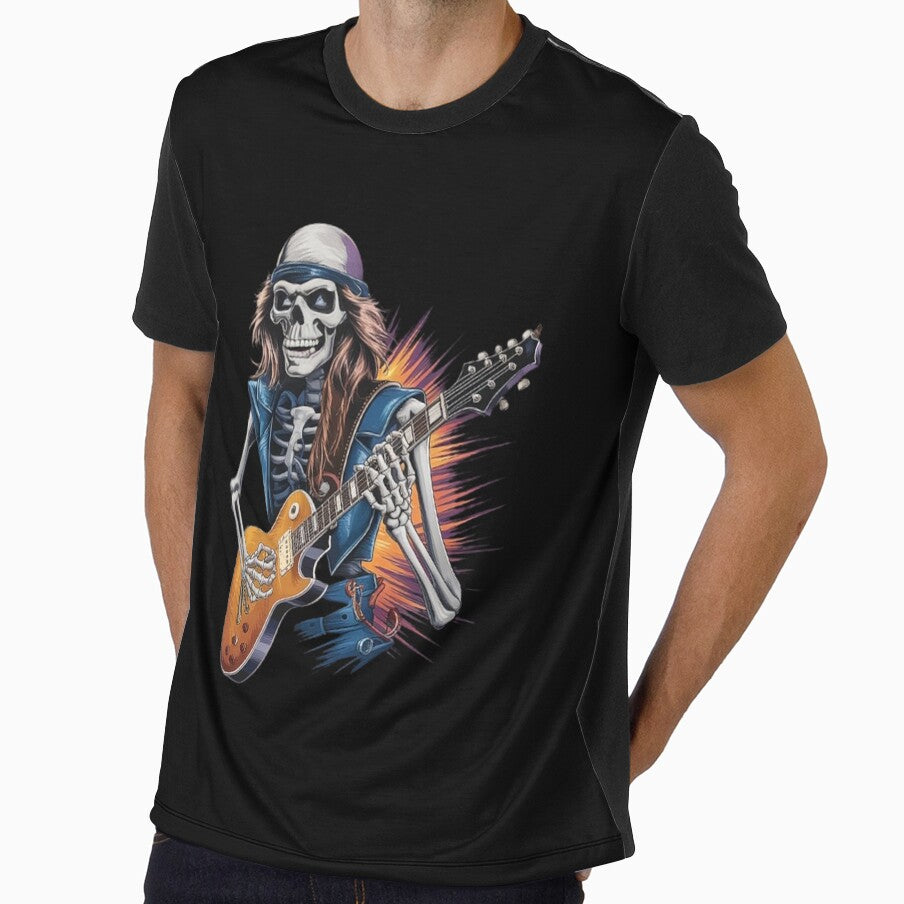 Skeleton Rock Star Playing Guitar Illustration for Music Fans by love3617