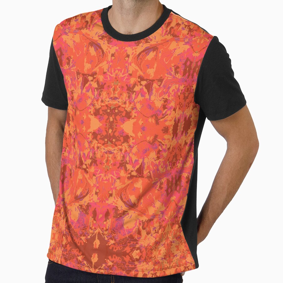 Abstract Red Orange Exclusive Pattern by LIRAZ ZIV