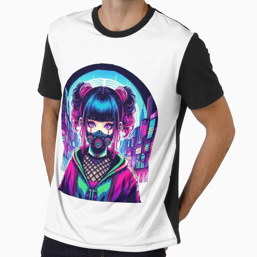 Cyberpunk girl neon vaporwave by DakaPixelArt