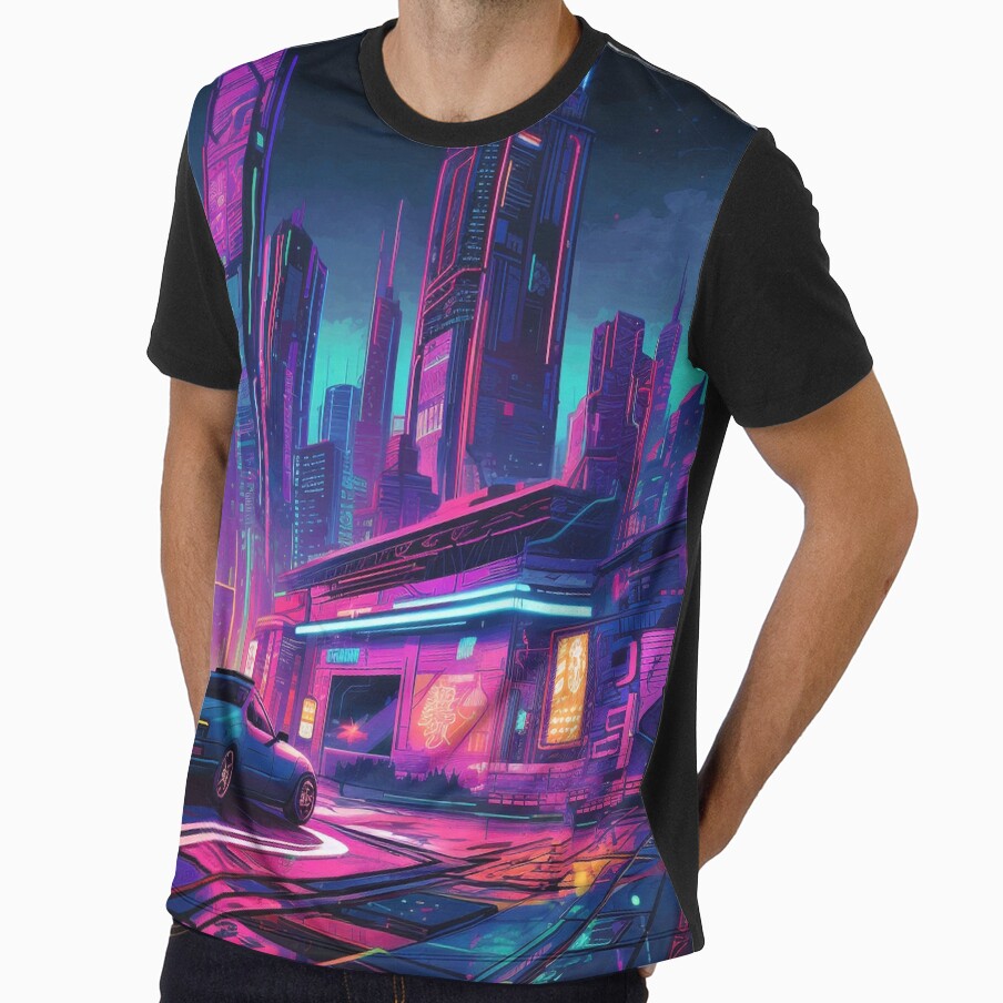 Neon Night || Futuristic Retrowave Synthwave Night City, Neon Lights by UmuuStudio