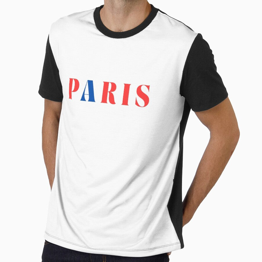 Paris Red and Blue Letters French Text by JeSuisAgnes