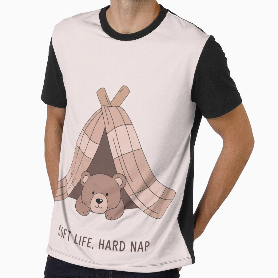 Pastel Bear Soft Life Hard Nap Relatable Meme Art by Moon's Arts