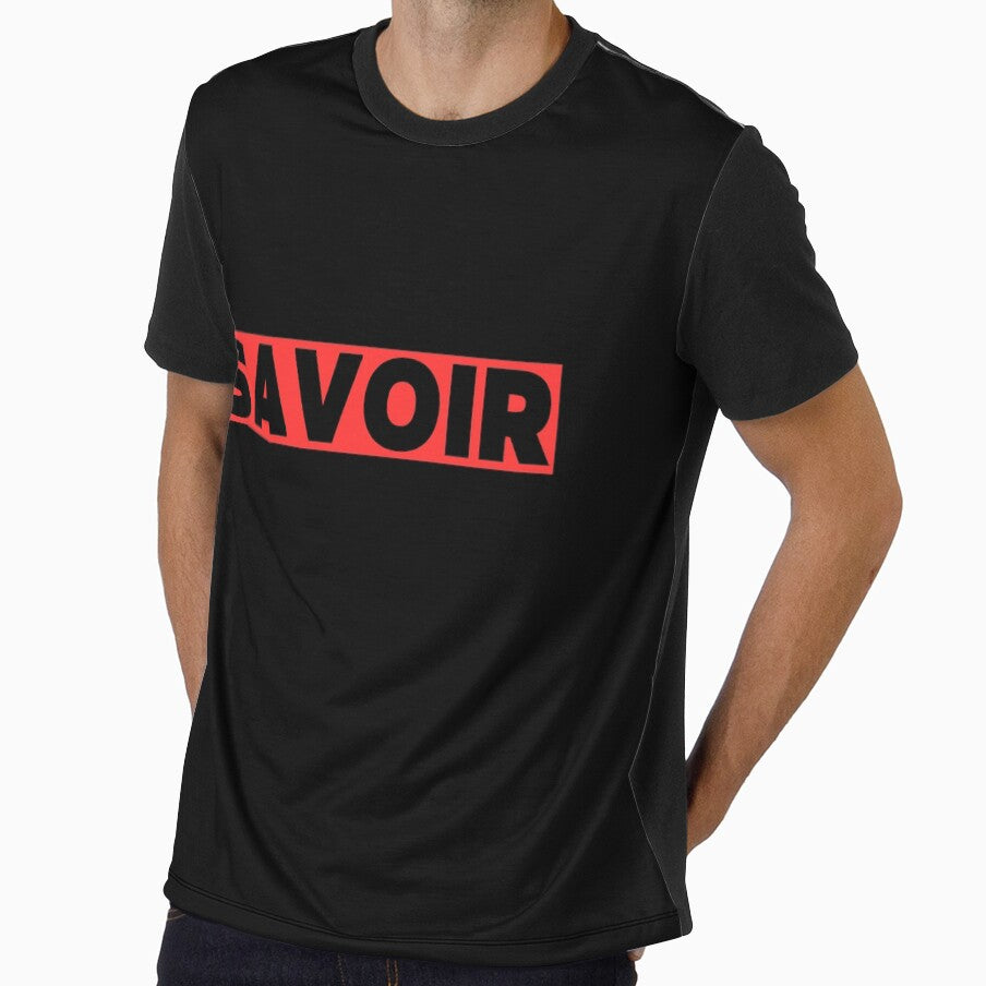 SAVOIR – Bold French Typography Streetwear Design | Minimal Paris Aesthetic Graphic Tee by Voici