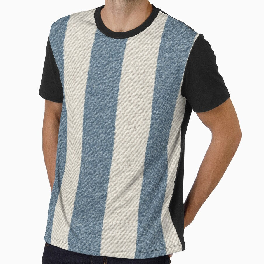 Blue and Beige Fabric Stripe Pattern by SassyArtistry