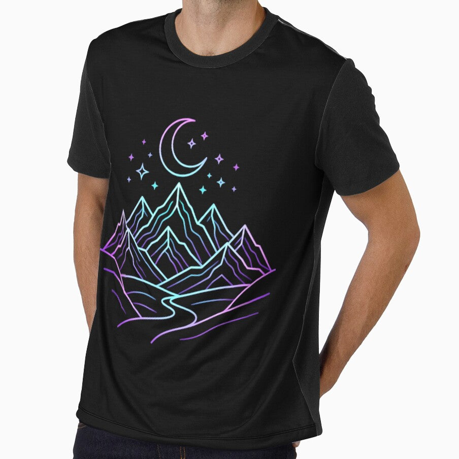 Minimal Mountain Neon Outline by Stickersdevelop