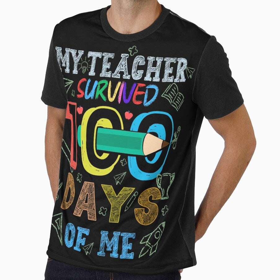 My Teacher Survived 100 Days Of Me Funny Gift For Teacher by Chmielayka