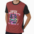 Sassy Since Birth – Deal With It | Bold Attitude Girl Graphic T-Shirt Design | Retro Neon Streetwear Fashion for Confident Women by Sushikidsntod
