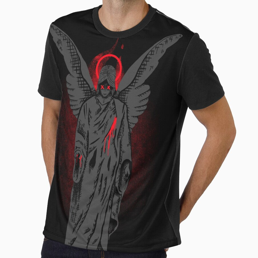 Gothic Angel Wings Tee, Unisex Heavy Cotton T-Shirt, Edgy Graphic Tee, Alternative Fashion, Unique Gift - Streetwear men - Streetwear women by UsandCoDesigns