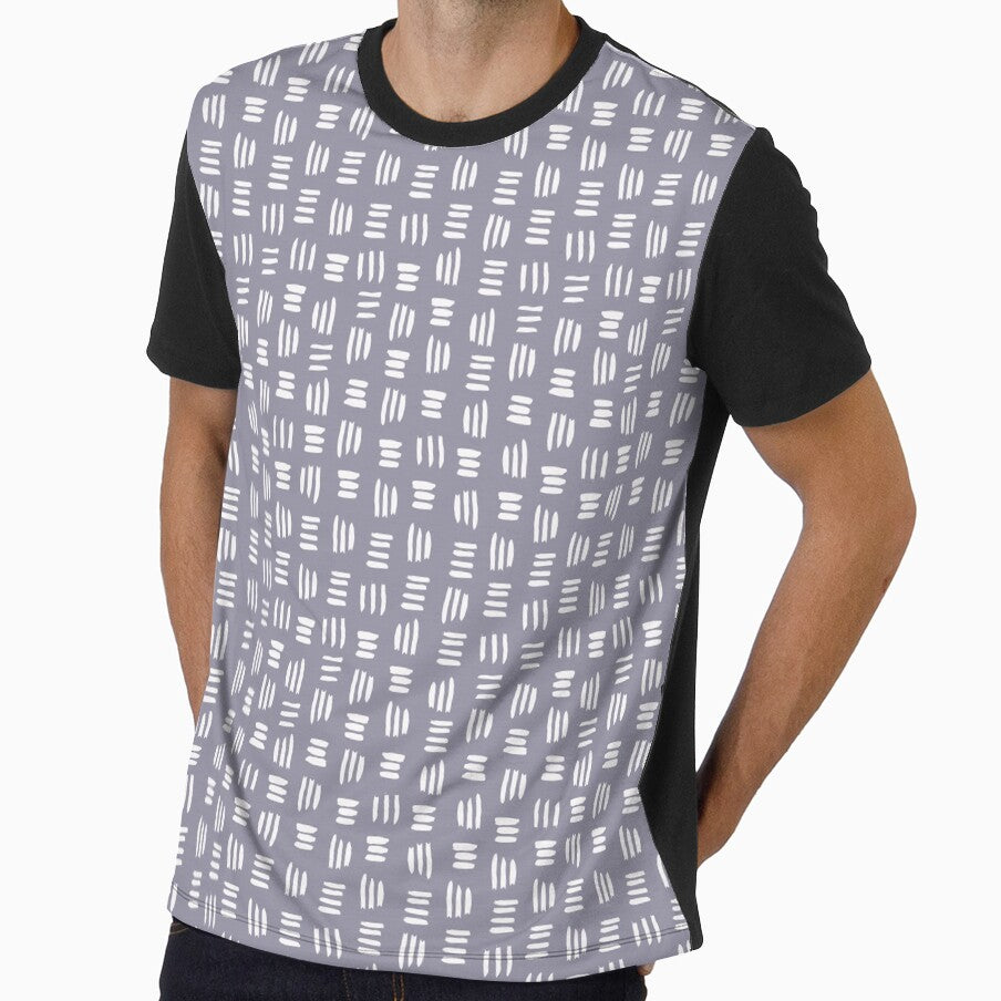 Triad Lines in White on Navy by Meena-and-Fox
