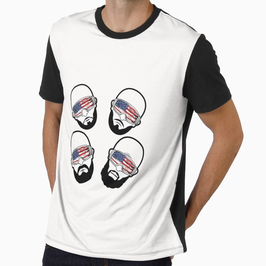 Cool skiing helmet mountains men by AgnesMBrae