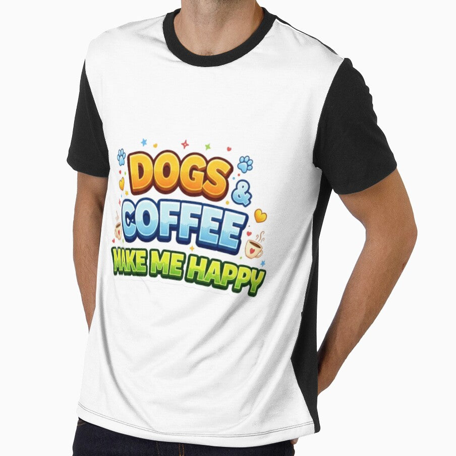 Dogs & Coffee Make Me Happy - Cute Colorful Typography by StyleLap