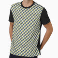 Yellow Blue Plaid Houndstooth Seamless Pattern, POD Design, Textured Digital Fabric by KlarkiteTees