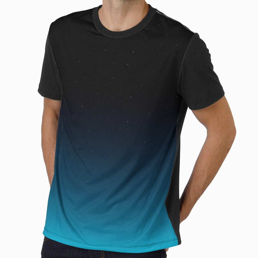 Minimal Cosmos Gradient Black to Teal Art by irfanshikh