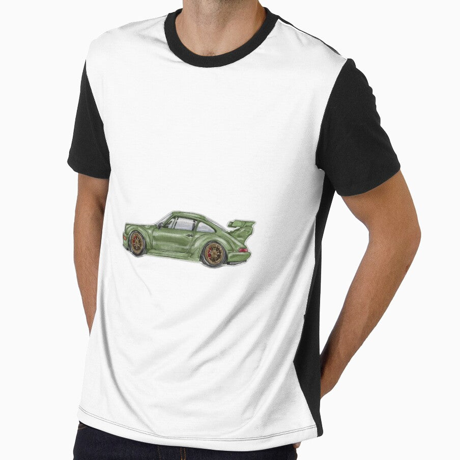 Watercolor Green Vintage Car by Norawh