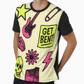 Retro Punk Rock Aesthetic Design in Neon Pink and Yellow by Imaginationbeyond