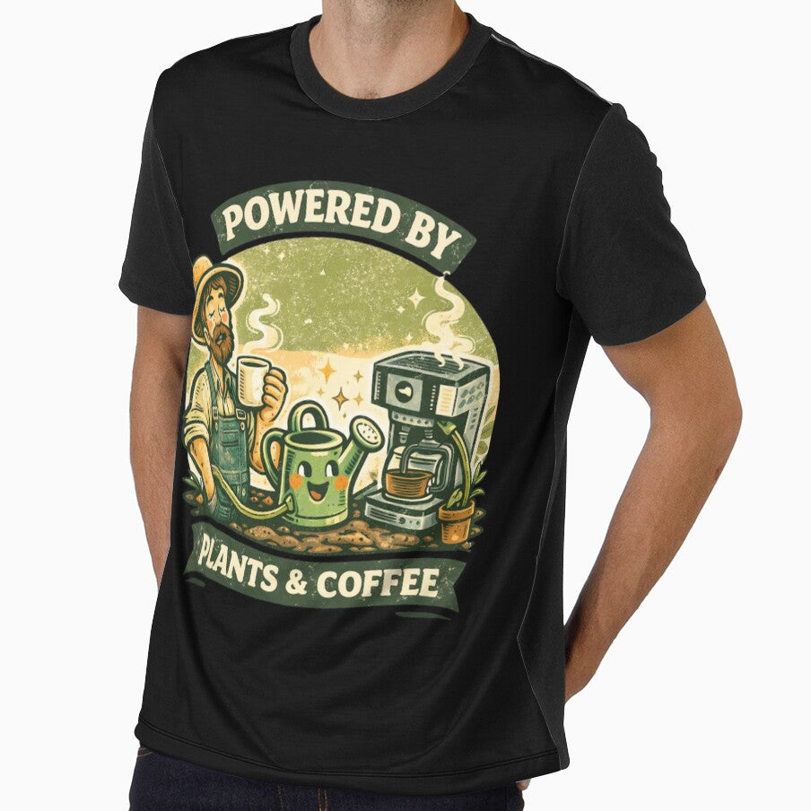 Powered by Plants & Coffee - Funny Retro Gardener by VeroChaos