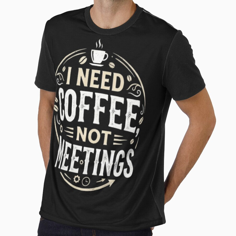 Vintage I Need Coffee Not Meetings Design by MaafiaArtsThai
