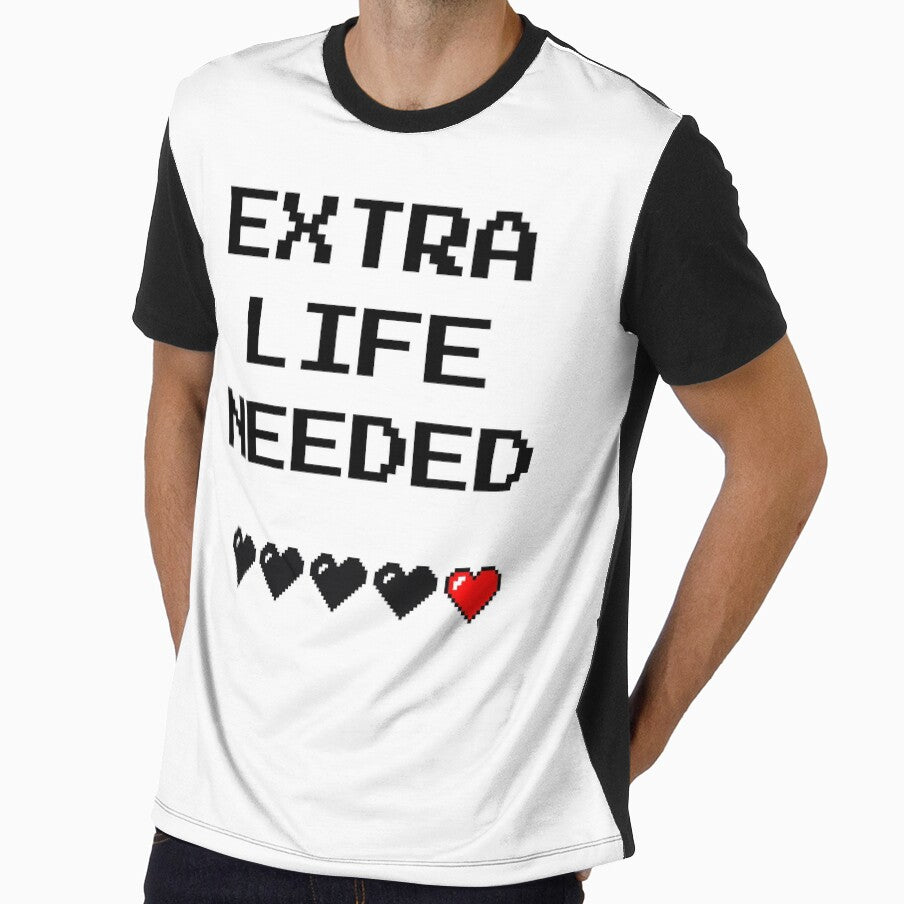 Extra Life Needed Pixel Heart Retro Gaming by Minimind-Art