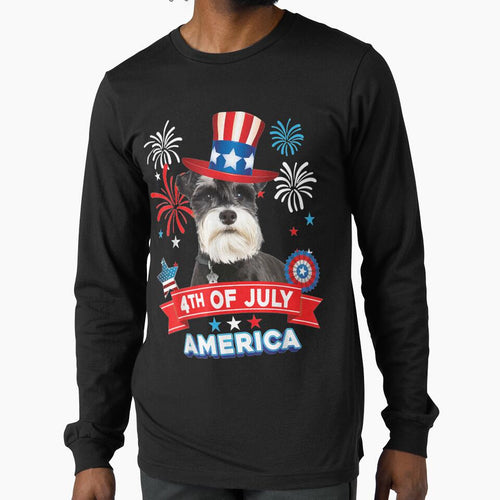 4th Of July Patriotic Day Schnauzer Dog Independence Happy by laurader