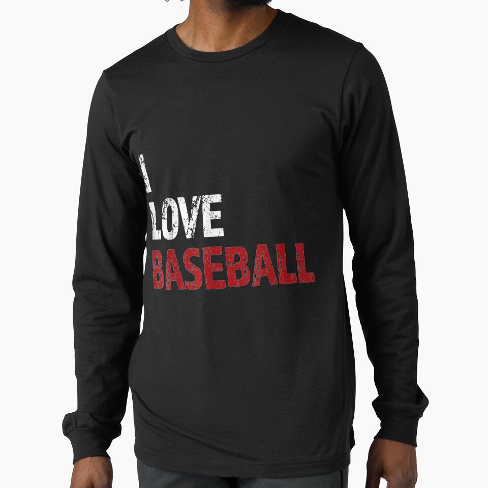 I Love Baseball Text Vintage Distressed by manidala