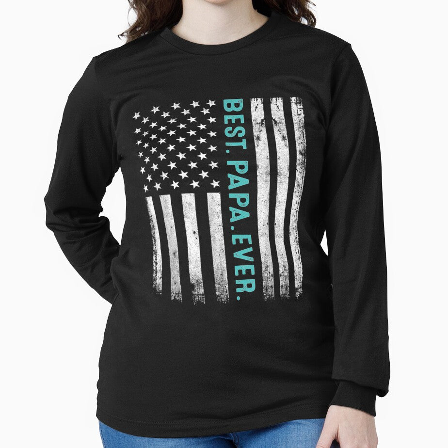 Mens Best Papa Ever American Flag Vintage Father's Day Gift by tashiav