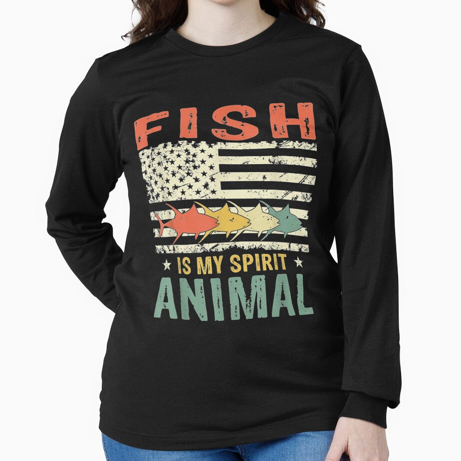 Vintage Fish Is My Spirit Animal American Flag by maudean