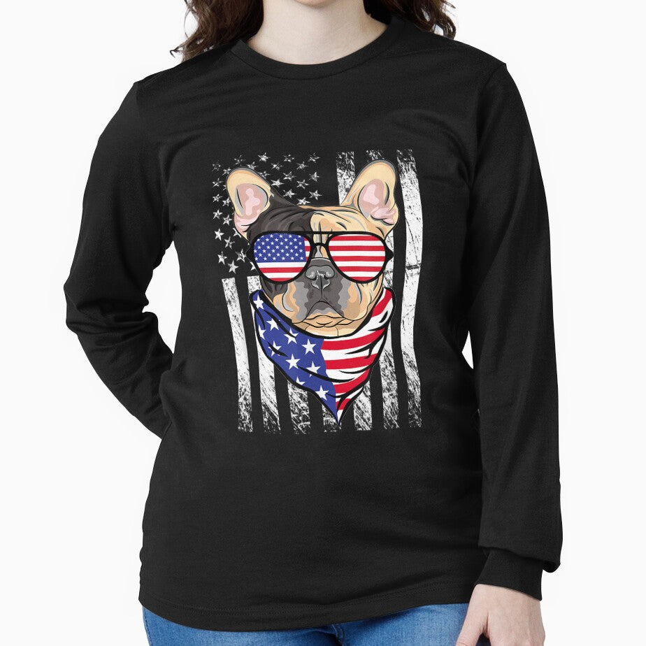 Bulldog American Flag Patriotic Bulldog Dog 4th Of July by tashiav