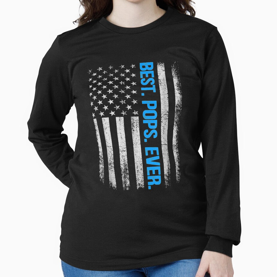 Mens Best Pops Ever American Flag Vintage Father's Day Gift by tashiav
