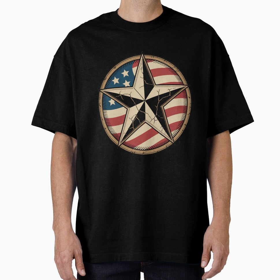 Distressed Patriotic Star Retro Badge by OldGloryForge