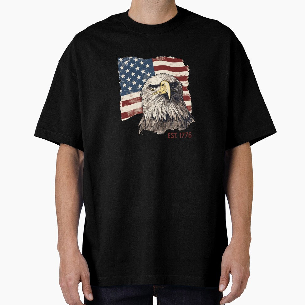 Bald Eagle America Red Text by inspiredalike