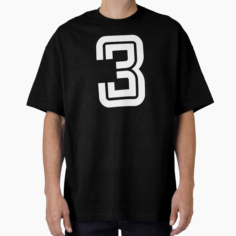 No. 3 / Player Number Three / Football Player Number 3 (White on Red) by STUDIO-72