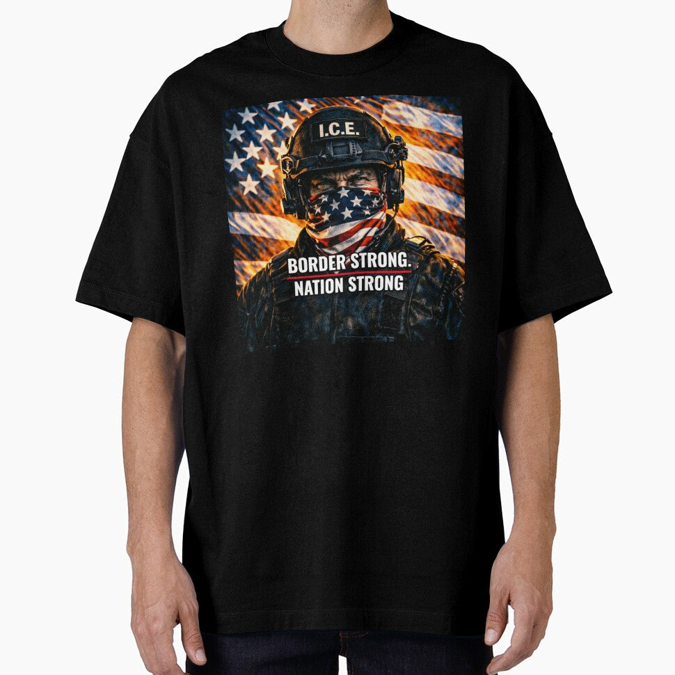 Border Strong Nation Strong – Patriotic Police Design by Matty69TeeS
