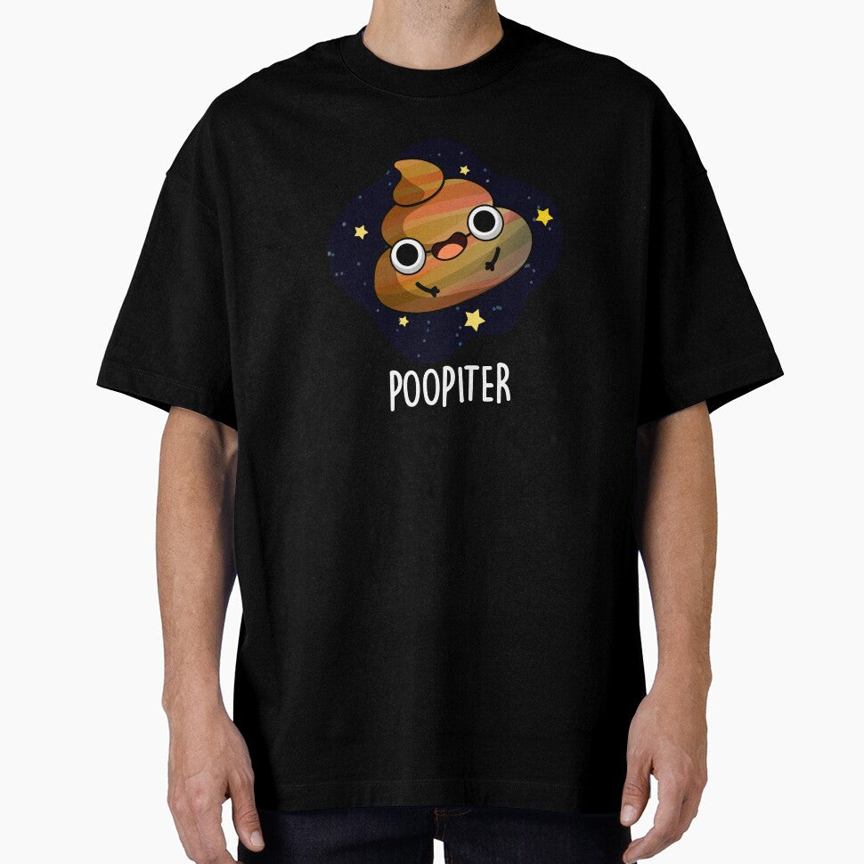 Poopiter Jupiter Funny Planet Puns (Dark BG) by punnybone