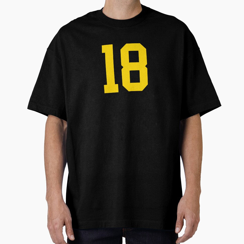 Bold Yellow Sports Number 18 by NECHSTORE