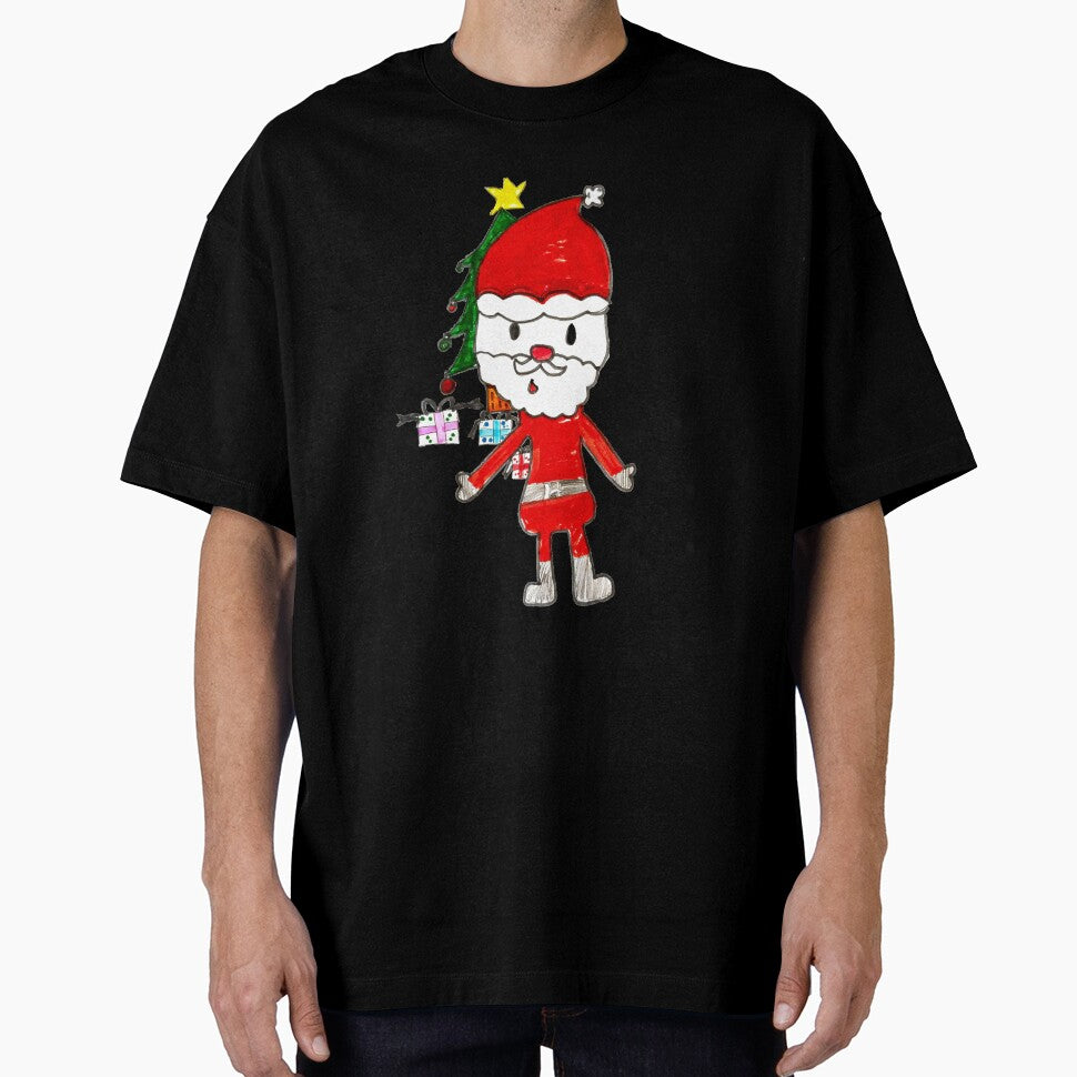 Hand-Drawn Santa Next to Christmas tree and presents by Shop4Gamers