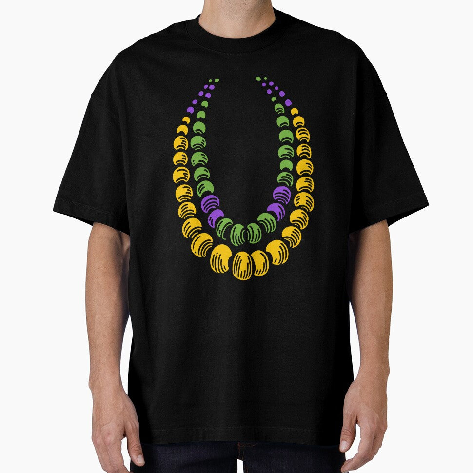 Colorful Mardi Gras Beads Celebration Vibe by LuminOrb