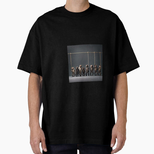 a group of monkeys standing next to each other on a rope by Dark Fantasy Store