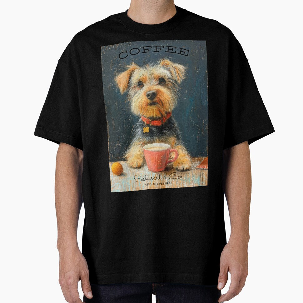 Vintage Dog and Coffee poster t-shirt by JeffyThePuppet