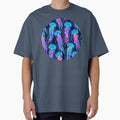 Luminescent Rainbow Jellyfish on Navy Blue by micklyn