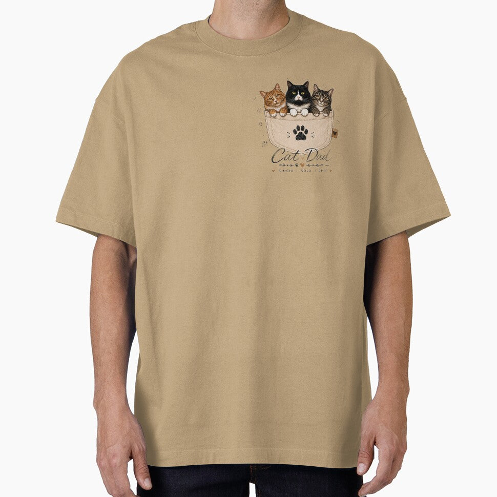 Custom Cat Dad Pocket T-Shirt by HeroDad