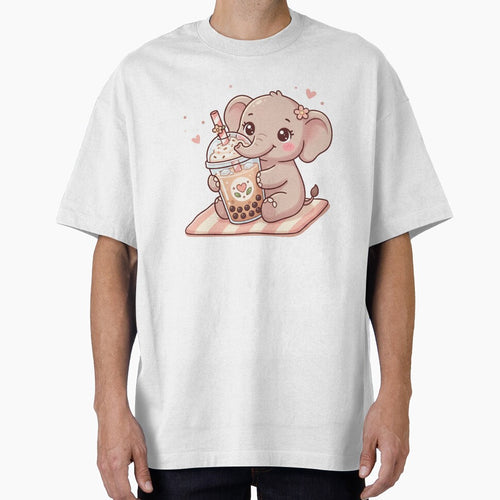A Charming Elephant - Bubble Tea Cup Pastel Brown by DigitfanStudio