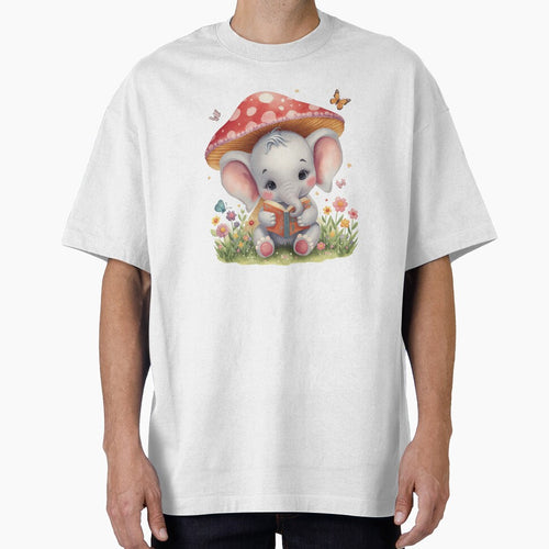A Cute Baby Elephant - Reading Pastel Colors, Sticker by DigitfanStudio