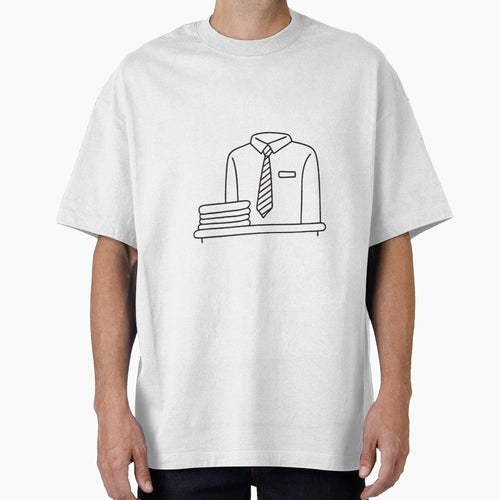 A tie draped over a chair beside a folded shirt by rasagamastore