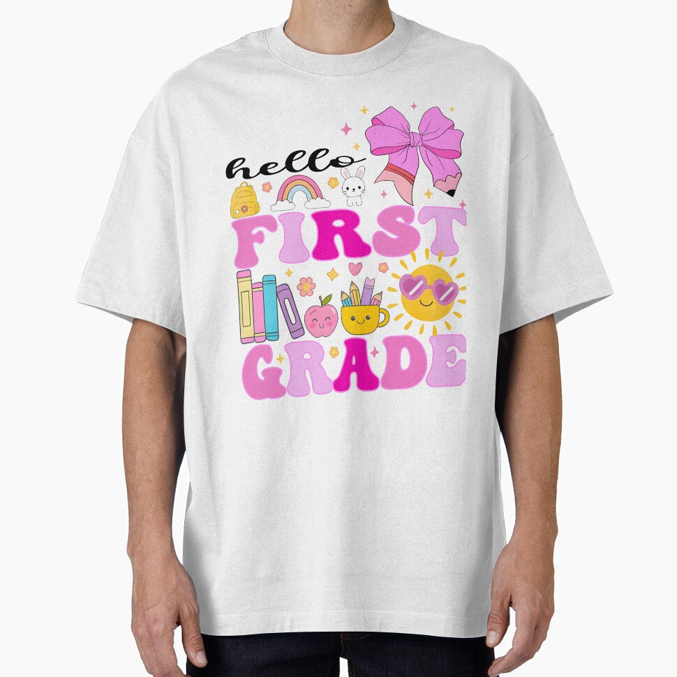 Hello First Grade, Preppy Back to School, First Day Of School, 1nd Grade, Teacher, School, First Grade, Flirty Girly Bow by Mryoussefwac